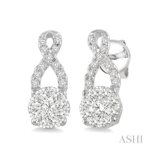 ASHI Round Shape Lovebright Diamond Earrings 94885PPFHERWG
