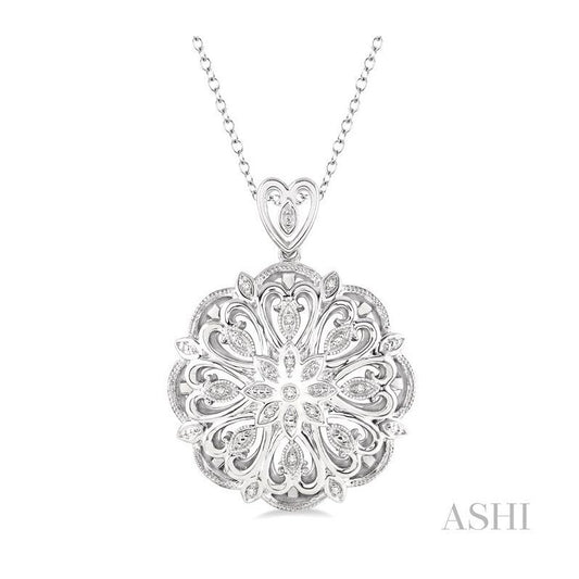 ASHI Silver Medallion Diamond Pendant 86869PPSSSLPD