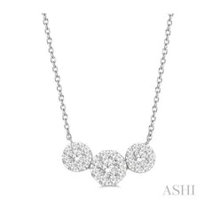 ASHI Round Shape Past Present & Future Lovebright Essential Diamond Necklace 9962VPPFGNKWG