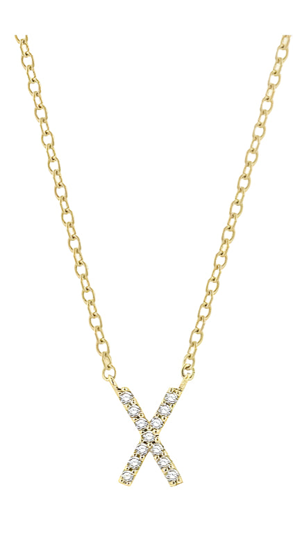 Parkplace Jewelers Block 'X' Initial Diamond Pendant 912F9PPFSPDYG-X