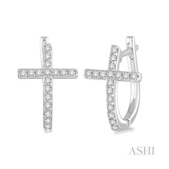 ASHI Cross Diamond Earrings 64956PPTXERWG