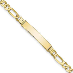 Quality Gold 10k Figaro Link ID Bracelet 10LID76