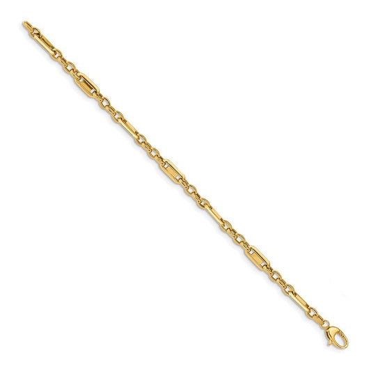 Quality Gold 14k Polished Fancy Link Bracelet SF2593-7.5