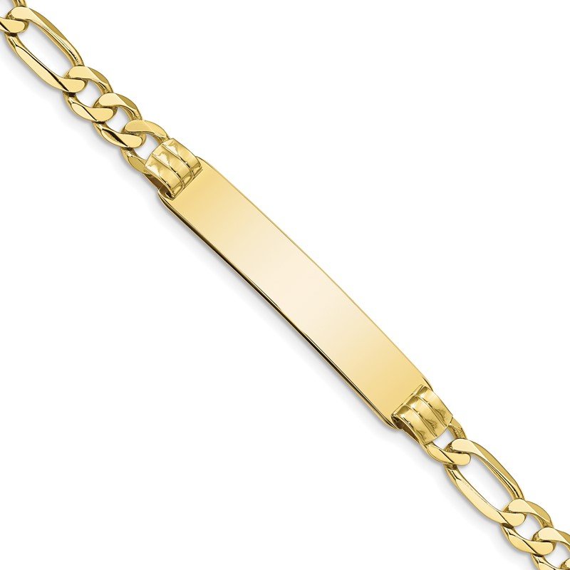 Quality Gold 10k Figaro Link ID Bracelet 10FIG160ID