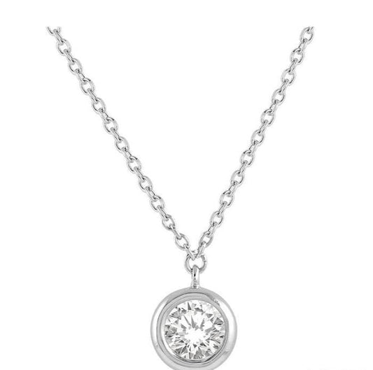 Parkplace Jewelers Round Shape Bezel Set Diamond Pendant 99870PPFGNKWG