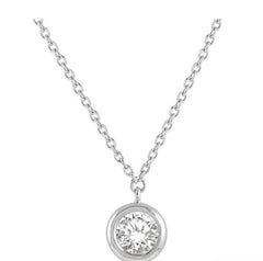 Parkplace Jewelers Round Shape Bezel Set Diamond Pendant 99870PPFGNKWG