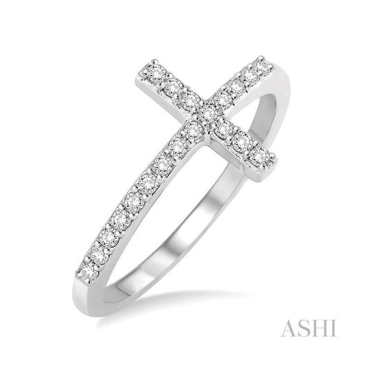 ASHI Sideway Cross Diamond Ring 33667PPFXWG