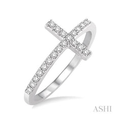 ASHI Sideway Cross Diamond Ring 33667PPFXWG