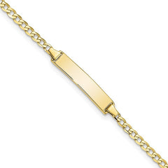 Quality Gold 10k Flat Curb Link ID Bracelet 10LID70-7