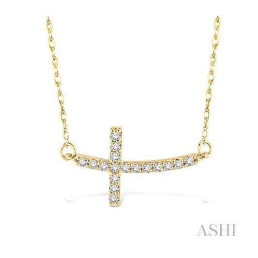 ASHI Sideway Cross Diamond Pendant 95767PPFXPDYG