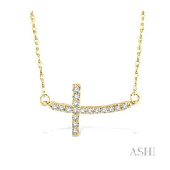 ASHI Sideway Cross Diamond Pendant 95767PPFXPDYG