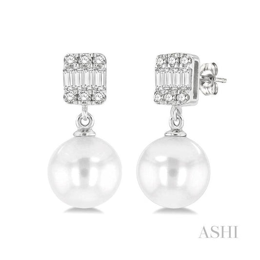 ASHI Pearl & Diamond Earrings 56198PPFSERWPWG