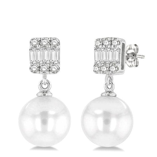 Parkplace Jewelers Pearl & Diamond Earrings 56198PPFSERWPWG