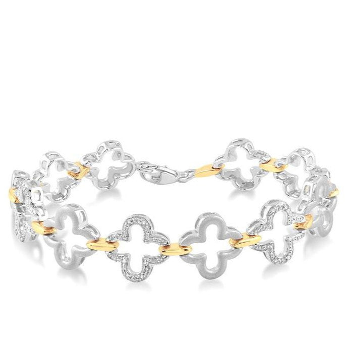 Parkplace Jewelers Silver Clover Diamond Fashion Bracelet 85368PPSSSLTB