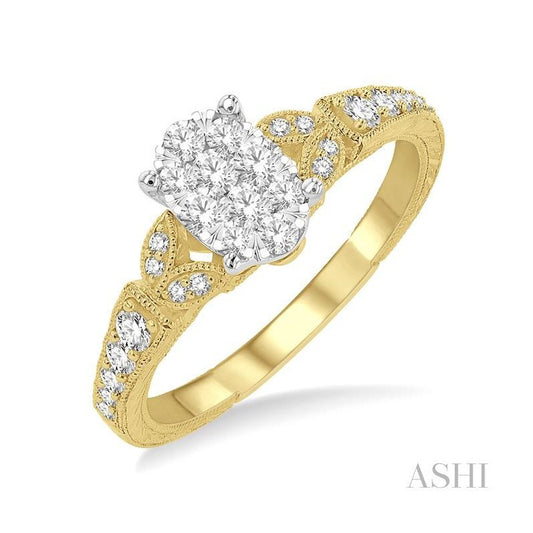 ASHI Oval Shape Lovebright Diamond Engagement Ring 129G3PPFHYW