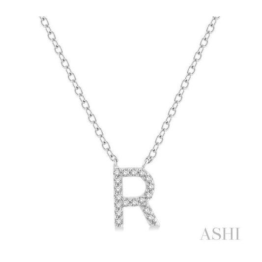 ASHI Block 'R' Initial Diamond Pendant 912F9PPTSPDWG-R