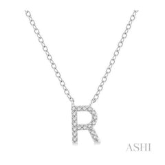 ASHI Block 'R' Initial Diamond Pendant 912F9PPTSPDWG-R