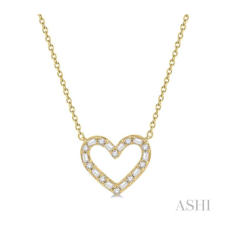 ASHI Heart Shape Baguette Diamond Pendant 992GQPPFHNKYG