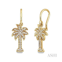 ASHI Palm Tree Diamond Fashion Earrings 63786PPFSERYG