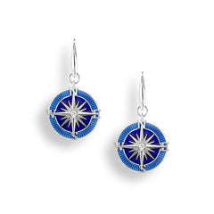 Ocean City Collection Sterling silver enamel compass earrings NW0370