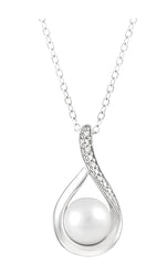 Parkplace Jewelers Silver Pearl & Diamond Pendant 84169PPSSSLPD