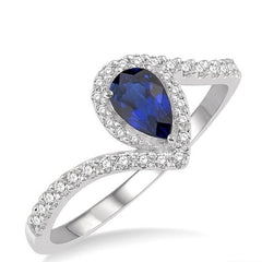 Parkplace Jewelers Pear Shape Gemstone & Halo Diamond Ring 40867PPTSSPWG