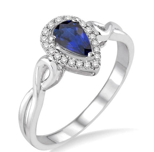 Parkplace Jewelers Pear Shape Gemstone & Halo Diamond Ring 40948PPTSSPWG