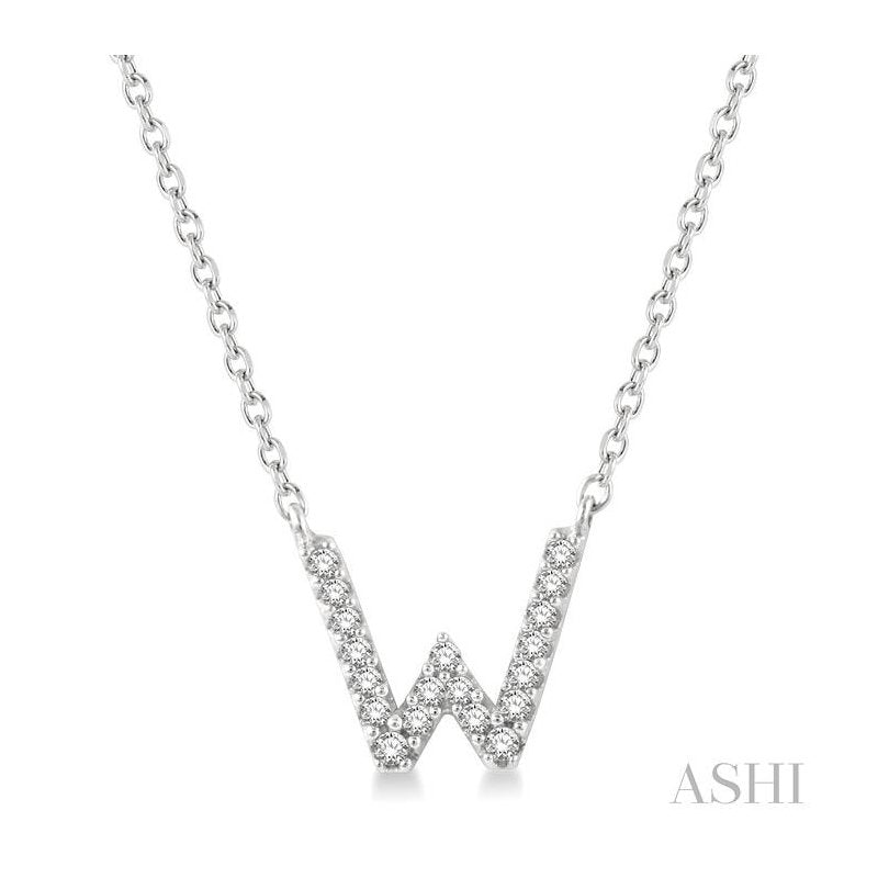 ASHI Block 'W' Initial Diamond Pendant 912F9PPFSPDWG-W