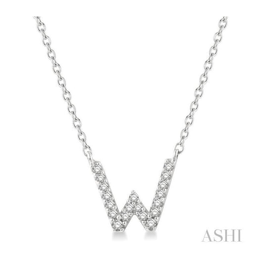 ASHI Block 'W' Initial Diamond Pendant 912F9PPFSPDWG-W