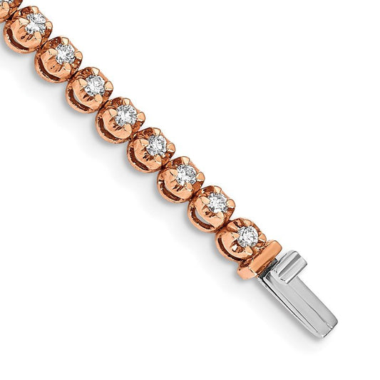 Quality Gold 14k Rose Gold Diamond Bracelet BM4650-200-RA