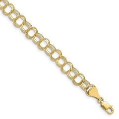 Quality Gold 10k Triple Link Charm Bracelet 10TO748