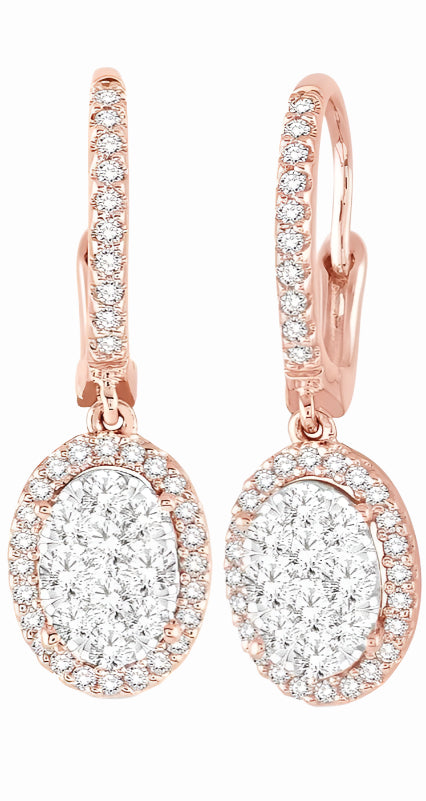 Parkplace Jewelers Oval Shape Halo Lovebright Essential Diamond Earrings 96071PPFVERPW