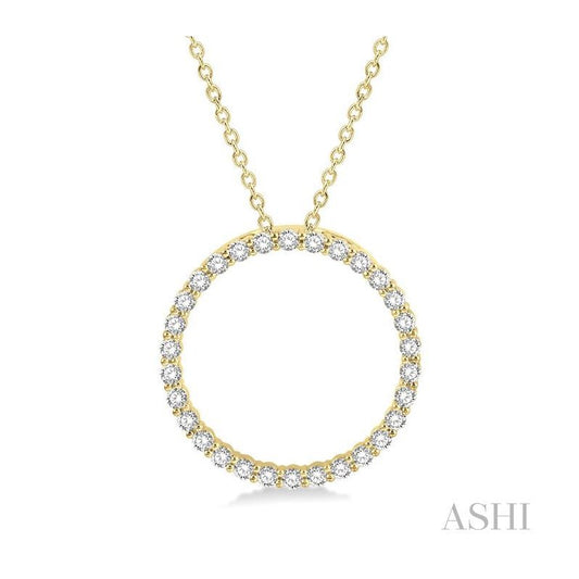 ASHI Circle Diamond Pendant 900H1PPFGPDYG