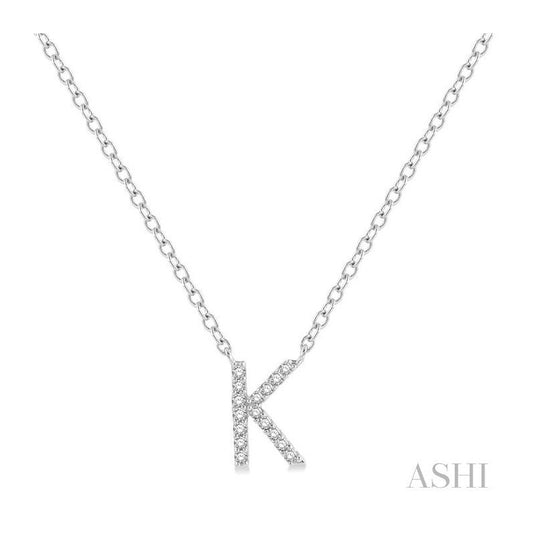 ASHI Block 'K' Initial Diamond Pendant 912F9PPTSPDWG-K