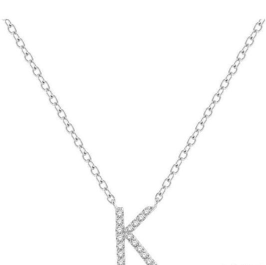 Parkplace Jewelers Block 'K' Initial Diamond Pendant 912F9PPTSPDWG-K