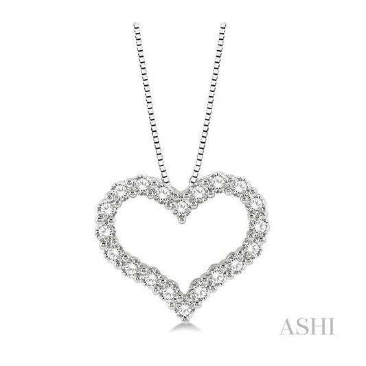ASHI Heart Shape Diamond Pendant 94050PPFGPDWG-1.50