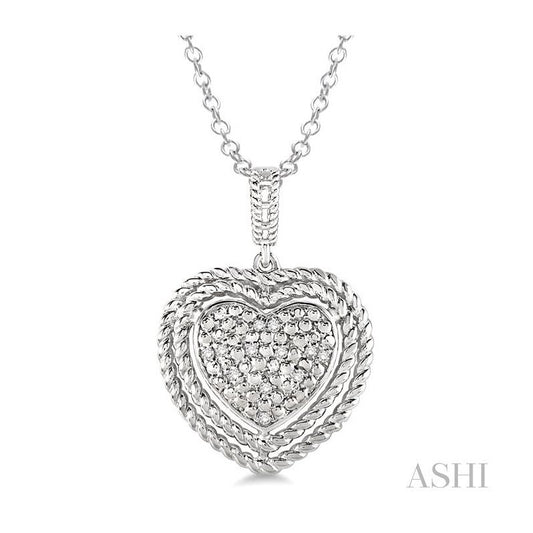 ASHI Silver Heart Shape Diamond Fashion Pendant 87059PPSSSLPD