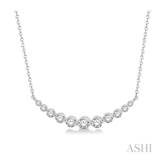 ASHI Graduated Diamond Fixed Smile Necklace 990HVPPFGNKWG
