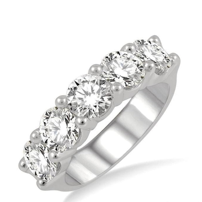 Parkplace Jewelers Round Shape 5 Stone Diamond Wedding Band 33340PPFGWG-3.00