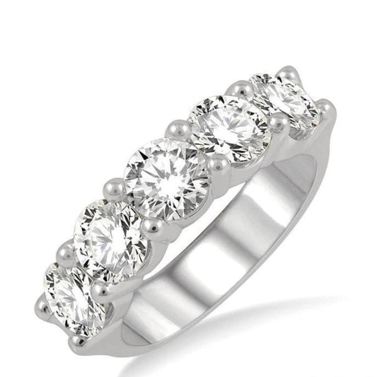 Parkplace Jewelers Round Shape 5 Stone Diamond Wedding Band 33340PPFGWG-3.00