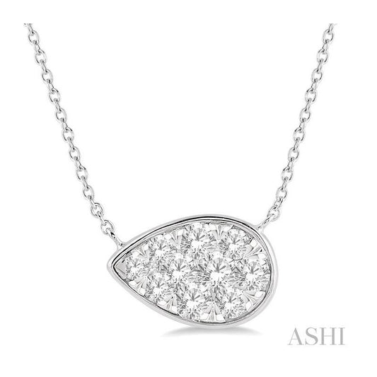 ASHI Pear Shape East-West Lovebright Essential Diamond Pendant 9979HPPFHNKWG