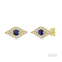 ASHI Evil Eye Gemstone & Petite Diamond Fashion Earrings 58628PPTSERSPYG