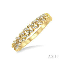 ASHI Curb & Cuban Diamond Fashion Band 305E8PPFHYG