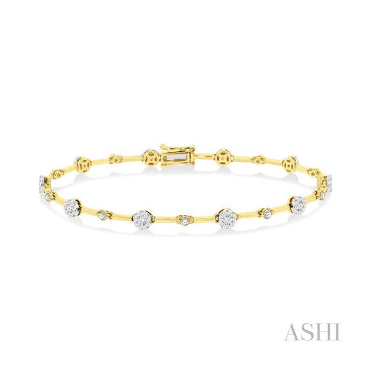 ASHI Lovebright Diamond Bar Bracelet 70281PPFGYW