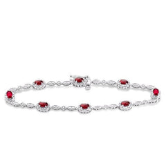 Parkplace Jewelers Oval Shape Gemstone & Halo Diamond Bracelet 76859PPTSRBWG