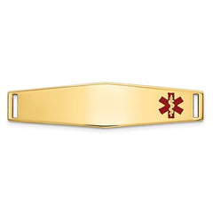 Quality Gold 14K Epoxy Enameled Medical ID Off Ctr Soft Diamond Shape Plate # 817 XM645