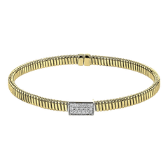 Bangle in 18K Gold with Diamonds LB2383-Y WHITE 18K X 2T