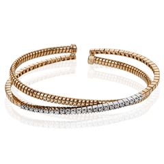 Bangle in 18k Gold with Diamonds LB2385 WHITE 18K X