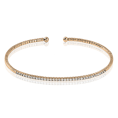 Bangle in 18k Gold with Diamonds MB1588 WHITE 18K X ROSE