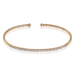 Bangle in 18k Gold with Diamonds MB1588 WHITE 18K X ROSE